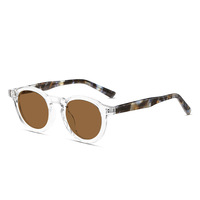 Lunettes de soleil polarisées pour femmes, lunettes de soleil de luxe pour femmes UV400, lunettes de soleil polarisées rondes rétro noires en TR90