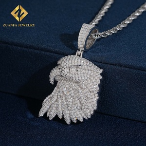 Colgante de Cabeza de Águila con Incrustaciones de Moissanita, Certificado GRA, Estilo Hip Hop para Hombre - Product Image 4