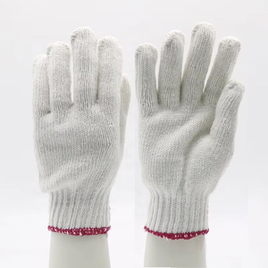 Logotipo personalizado Sitio de construcción Protección laboral Guantes de seguridad para trabajar a mano blancos baratos Guantes de algodón - Product Image 1