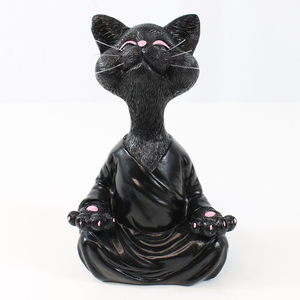 Décoration de maison Yoga <span class=keywords><strong>chat</strong></span> Sculpture Style <span class=keywords><strong>nordique</strong></span> <span class=keywords><strong>chat</strong></span> heureux ornements conception de jardin résine assis Zen <span class=keywords><strong>chat</strong></span> ornements cadeaux résine artisanat - Product Image 2