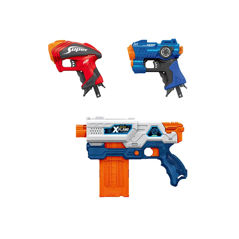 Schietspel 3 Stuks Eva Soft Bullet Gun Speelgoedgeweren Kids Speelgoedpistool Met Klein Doelwit