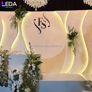 LEDA Customized <b>party</b> <b>supplies</b> large wedding event stage acrylic arch wedding decoration background wall - Product Image 3