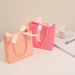 Bolsa de Compras de Papel con Logotipo Personalizado, Mini Bolsa de Regalo Plegable con Impresión Artística a Color para Pulseras, Pendientes, Collares, Anillos y Joyería - Product Image 3