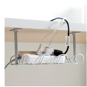 Home Living Room Storage Rack Under Desk Cable Management Tray Wire Cord Power Strip Adapter Organizer Shelf