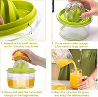 Alat Peras Jeruk Multifungsi 4-in-1 Manual dengan Wadah Pengukur untuk Lemon dan Sayuran