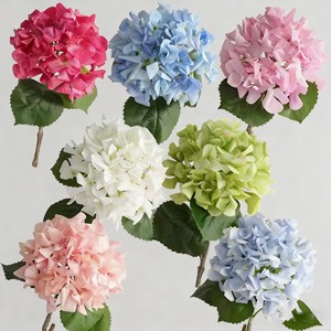 ดอกไฮเดรนเยียสีเขียวสไตล์ยุโรปสัมผัสเหมือนจริง ดอกไม้ประดิษฐ์ขายส่ง แบบม้วน ชุ่มชื้น ดอกไฮเดรนเยียเดี่ยวสำหรับตกแต่งบ้าน - Product Image 5