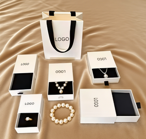 Tùy chỉnh in trang sức hiển thị hộp sợi nhỏ Quà Tặng Vòng cổ trang sức bao bì hộp với <span class=keywords><strong>Pouch</strong></span> - Product Image 1