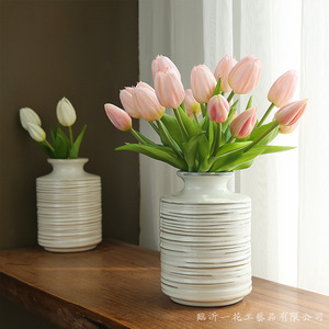 Arte Floral Yihua, Tulipán Artificial de Seda, Rosa, Blanco, Amarillo, Naranja, Rojo, Decoración Moderna y Minimalista para el Hogar, Adorno para Jarrón - Product Image 1