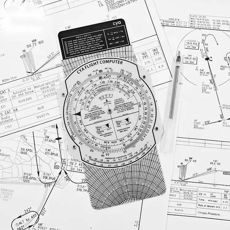 Computadora de vuelo de plástico E6B impermeable de tiempo de uso prolongado CYA para entrenamiento