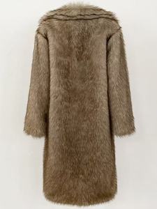 Vente flash - <span class=keywords><strong>Manteau</strong></span> long en fausse fourrure de renard de haute qualité pour femmes, coupe ample, coupe-vent, style hiver - Product Image 4