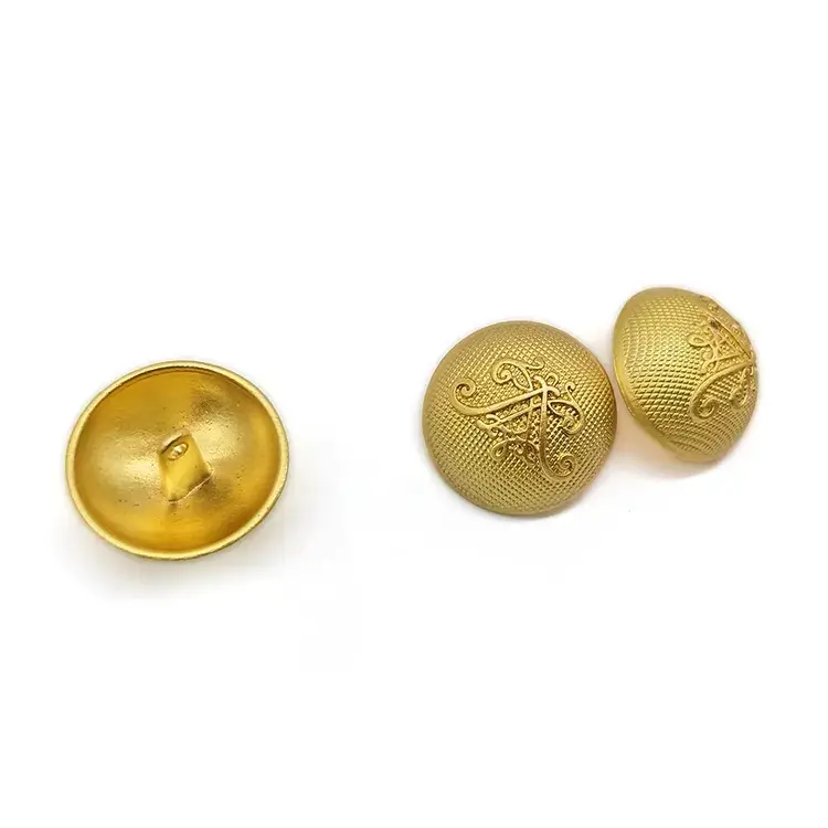 Custom Logo High Quality Vintage Metal Alloy Golden Dome Crown Jeans Buttons Decorative Shank Nail Button For Clothing