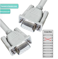 Cable Serial RS232 DB9 de 9 Pines, Cable de Comunicación COM RS485, Cable Blindado Recto o Cruzado
