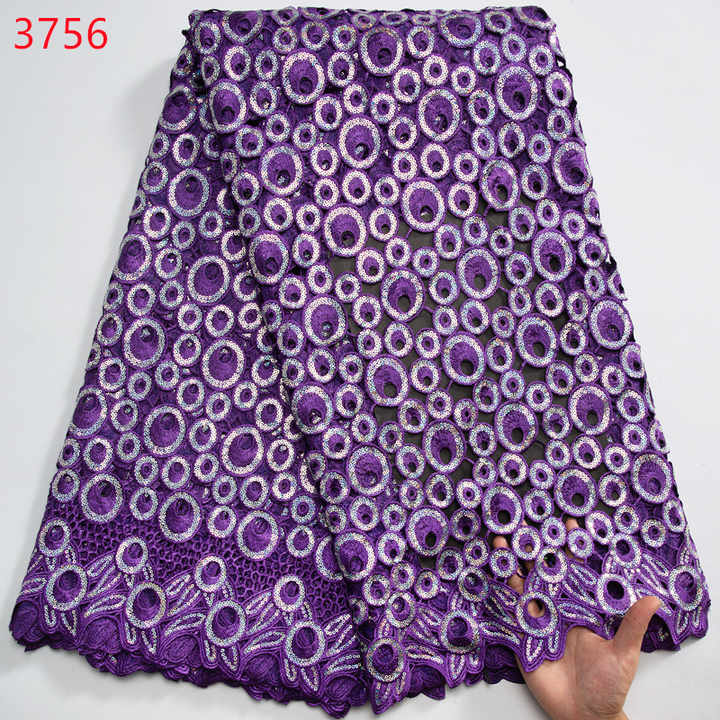 3756 High Quality African Cord Guipure Lace Fabric 2024 Red Nigerian Lace Fabric Sequined 5 Yard Luxury Wedding Dress for Women