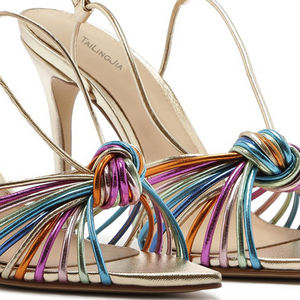 Taglie forti eleganti <span class=keywords><strong>scarpe</strong></span> da <span class=keywords><strong>donna</strong></span> <span class=keywords><strong>con</strong></span> nodo arcobaleno punta a punta cinturino alla caviglia Stiletto sandali eleganti da <span class=keywords><strong>donna</strong></span> <span class=keywords><strong>con</strong></span> tacco alto - Product Image 5