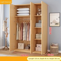 Armoire de chambre à coucher, meuble de rangement économique en bois massif pour appartement, chambre de location