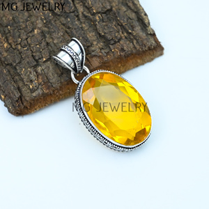 Exclusif Femmes Citrine Pendentif Nouvelle Arrivée Designer Gemstone Citrine Personnalisable Charme Pendentif Femmes Prix - Product Image 2