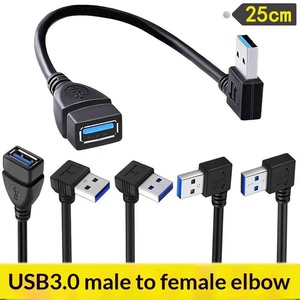 ข้อต่อ <span class=keywords><strong>USB</strong></span> 3.0 แบบงอ 90 องศา สายต่อขยายแบบตัวผู้เป็นตัวเมีย แกนทองแดง ความเร็วสูง สำหรับการส่งข้อมูลคอมพิวเตอร์ - Product Image 2