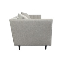 Sofá Shayne de Lujo Personalizable para Sala de Estar, Tapizado en Tela Gris con Respaldo Acanalado, 3 y 2 Plazas, Estilo Árabe, Muebles de Dormitorio, Hecho en China