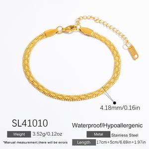 Pulsera de Moda para Mujer en Oro de 18K y Acero Inoxidable, Pulsera con Dijes de Alta Gama para Aniversarios, Estilo Cadena y Eslabones - Product Image 6