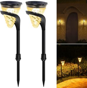 Lámpara LED Decorativa para Jardín 3 en 1, Lámpara de Camino para Exteriores, IP65 Impermeable, de Pared, con Energía Solar, para Caminos, Patios y Jardinería - Product Image 1