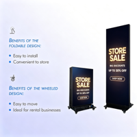 Écran d'affichage LED P2 4K couleur pleine - Pliable, portable et mobile, étanche, installation facile, luminosité 500 cd
