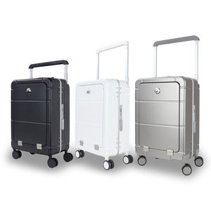 Valise pour ordinateur portable avec poche avant OEM/ODM, trolley en aluminium, roulettes multidirectionnelles 4 roues, port USB Type-C, matériau PC, bagage cabine 20 pouces - Product Image 2