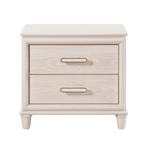 Modern Glam Two <b>Drawer</b> Nightstand Wooden Bedside Cabinet <b>Storage</b> Furniture - Product Image 2