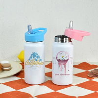 Gobelet isotherme pour enfants de 14 oz avec couvercles colorés pour impression par sublimation, bouteille d'eau sport pour enfants, gobelet pour impression par transfert thermique