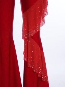 Costume de Danse pour Compétition Femme, Combinaison Évasée Rumba, Jumpsuit à Jambes Évasées, Tenue de Danse Moderne pour Club - Product Image 5