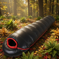 Sac de couchage gonflable en duvet d'oie léger et confortable, style momie, 2000g, quatre saisons, en nylon