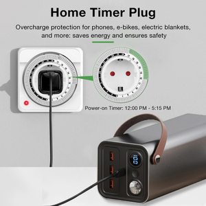 Timer Meccanico con Spegnimento Automatico di Precisione per Varie Occasioni, Facile da Usare, Interruttore a <span class=keywords><strong>Spina</strong></span> - Product Image 3