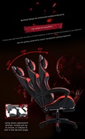 Chaise de Gaming Ergonomique en Cuir PU, Dossier Haut Inclinable, Pivotante, Réglable, avec Vérin à Gaz 2 Positions, Fonction Massage, Chaise PC Moderne