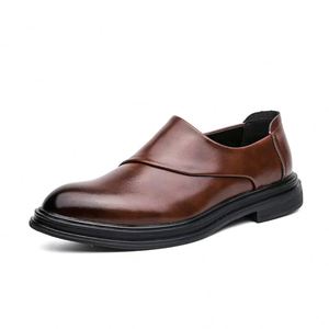 Mens Color <b>Block</b> Leather Slip on Loafers Casual Formal Business Shoes Fashion Footwear for Men With Non-Sole - Product Image 6