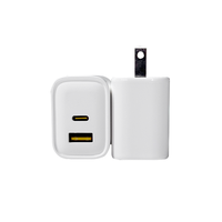 Pengisi daya portabel PD GaN 20W USB Tipe C, pengisi daya dinding ponsel perjalanan cepat, adaptor daya untuk ponsel pintar Android