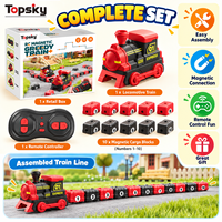 Train Magnétique RC Glouton Télécommandé avec Son et Lumière, Voiture Mangeuse Éducative Électrique pour Enfants, Jouet Serpent Interactif, Cadeau