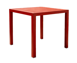 Mesa de Comedor Exterior de Aluminio Roja Cuadrada de 34 Pulgadas para 4 Personas con Tablero de Listones para <span class=keywords><strong>Terraza</strong></span> Comercial al Aire Libre - Product Image 6