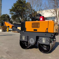 Rouleau Compacteur Vibratoire à Double Tambour Mini Hydraulique à Conduite à Pied de 800 kg