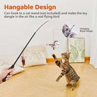 Jouets pour chat oiseau battant (pas de vol), tweet de gazouillis de bécasseau réaliste, jouet interactif rechargeable pour chaton activé par le toucher