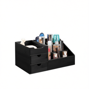 Organisateur de cosmétiques HanRen en bois, 6-10L, boîte de rangement moderne pour maquillage, écologique - Product Image 1