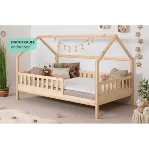Cama Montessori para niños, cama de madera para bebés, ropa de cama para niños, marco de madera Simple moderno, cama para niños con barandilla - Product Image 3