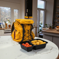 Contenants de préparation de repas rectangulaires réutilisables sans BPA à 2 compartiments de 30 oz, plateaux de stockage alimentaire en plastique avec couvercles hermétiques, compatibles micro-ondes