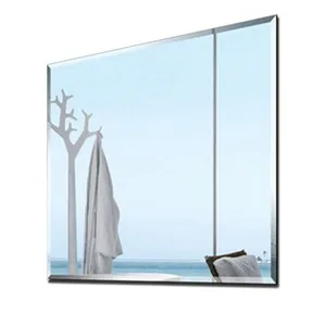 Tasarım toptan düz çerçevesiz banyo eğimli cam banyo yatak odası dekoratif tam boy asılı duvar aynası miroir