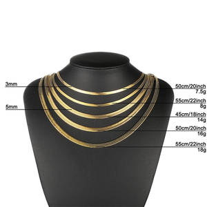 Colliers plats serpent romantiques hip-hop <span class=keywords><strong>en</strong></span> gros, <span class=keywords><strong>en</strong></span> acier inoxydable plaqué <span class=keywords><strong>or</strong></span> 18K <span class=keywords><strong>24K</strong></span>, chaîne lame étanche pour mariages et cadeaux - Product Image 3