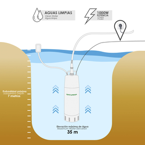 Pompa Sommergibile Multistadio da 1000 Watt Depuratore d'Acqua in Acciaio Inox da 5200 Litri/Ora - Product Image 5