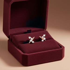 Most Popular Cute Design <b>Fine</b> <b>Stud</b> <b>Earrings</b> Wholesale 18K Solid Gold Real Natural Diamond <b>Earrings</b> <b>Fine</b> Jewelry Gift For Girls - Product Image 6