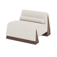 Skandinavischer Stil Moderner Relaxsessel Umweltfreundlicher Handgefertigter Luxus-Einzelsessel Dreieckige Holzbeine Teddy Wohnzimmer