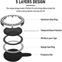 Protection d'Objectif Diamant en Verre Trempé pour Appareil Photo Téléphone Mobile pour iPhone 14 Pro Max 15 16 17 air