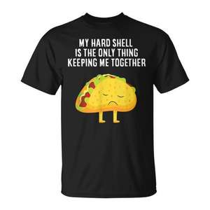 Camiseta Cool Tacos My Shell Is The Only Thing Keeping Me Together, unisex, para adultos, manga corta, cuello redondo, impresión digital - Product Image 1