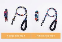 Laisse de chien classique en nylon rétractable, élastique et absorbant les chocs, laisse solide avec collier pour chiens de taille moyenne