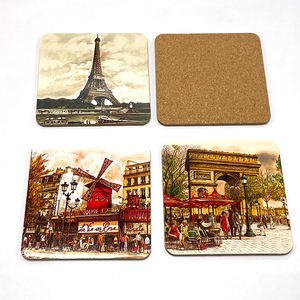 تخصيص ، الوقايات الشراب الفلين MDF التسامي الفراغات 4 حزم السياحية الحصير والوسادات التذكارية - Product Image 2